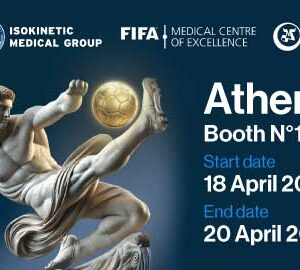 Athens medical event, April 2026, booth details included.
