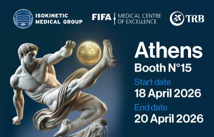 Athens medical event, April 2026, booth details included.