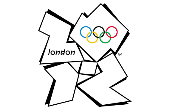 London 2012 Olympics logo featuring Olympic rings